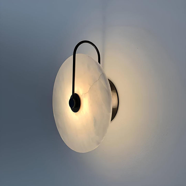 Alabaster Wall Light With Circular Disc Design