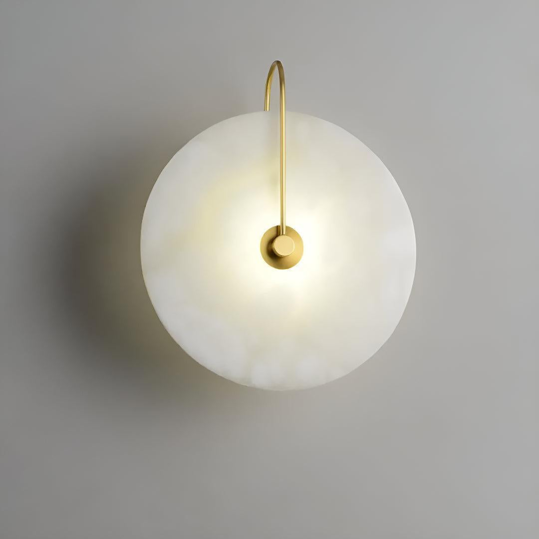 Alabaster Wall Light With Circular Disc Design