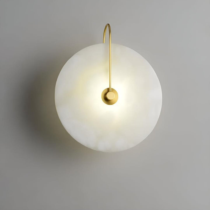 Alabaster Wall Light With Circular Disc Design