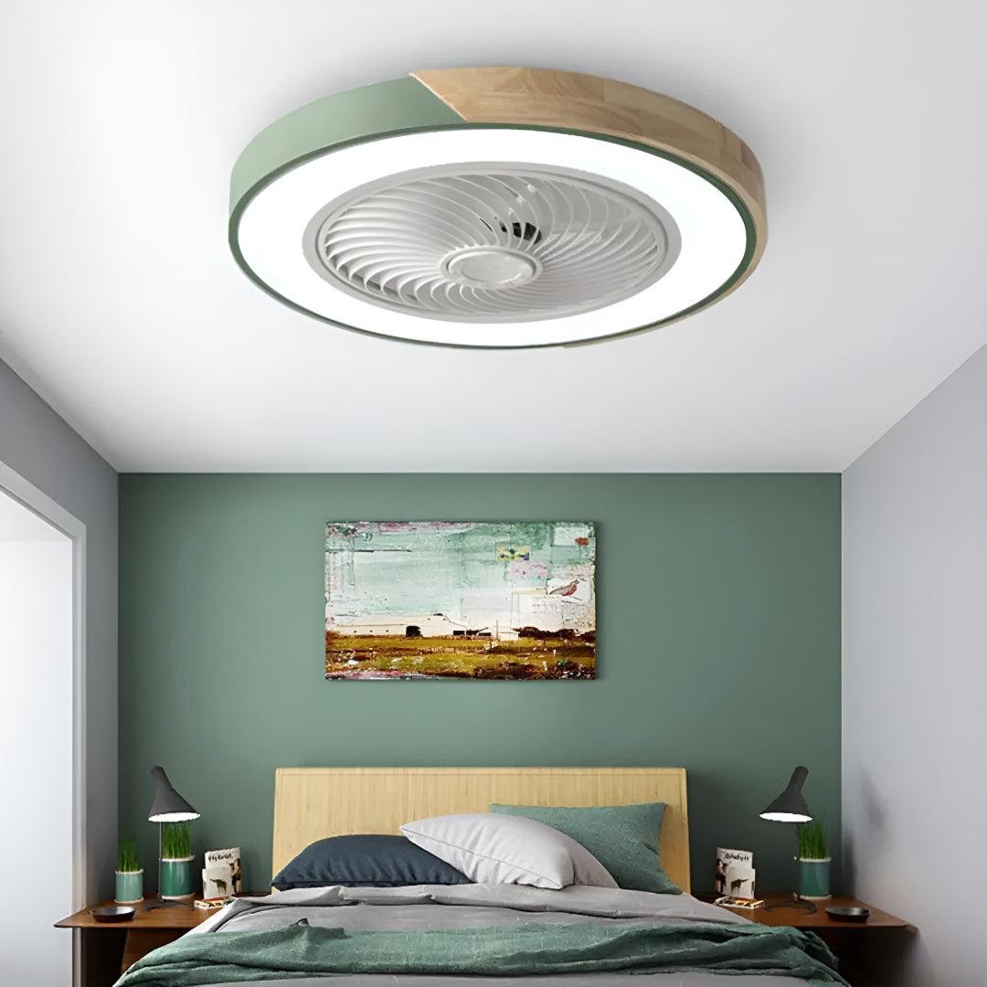 Bladeless Semi Flush Ceiling Fan With Light And Remote Control