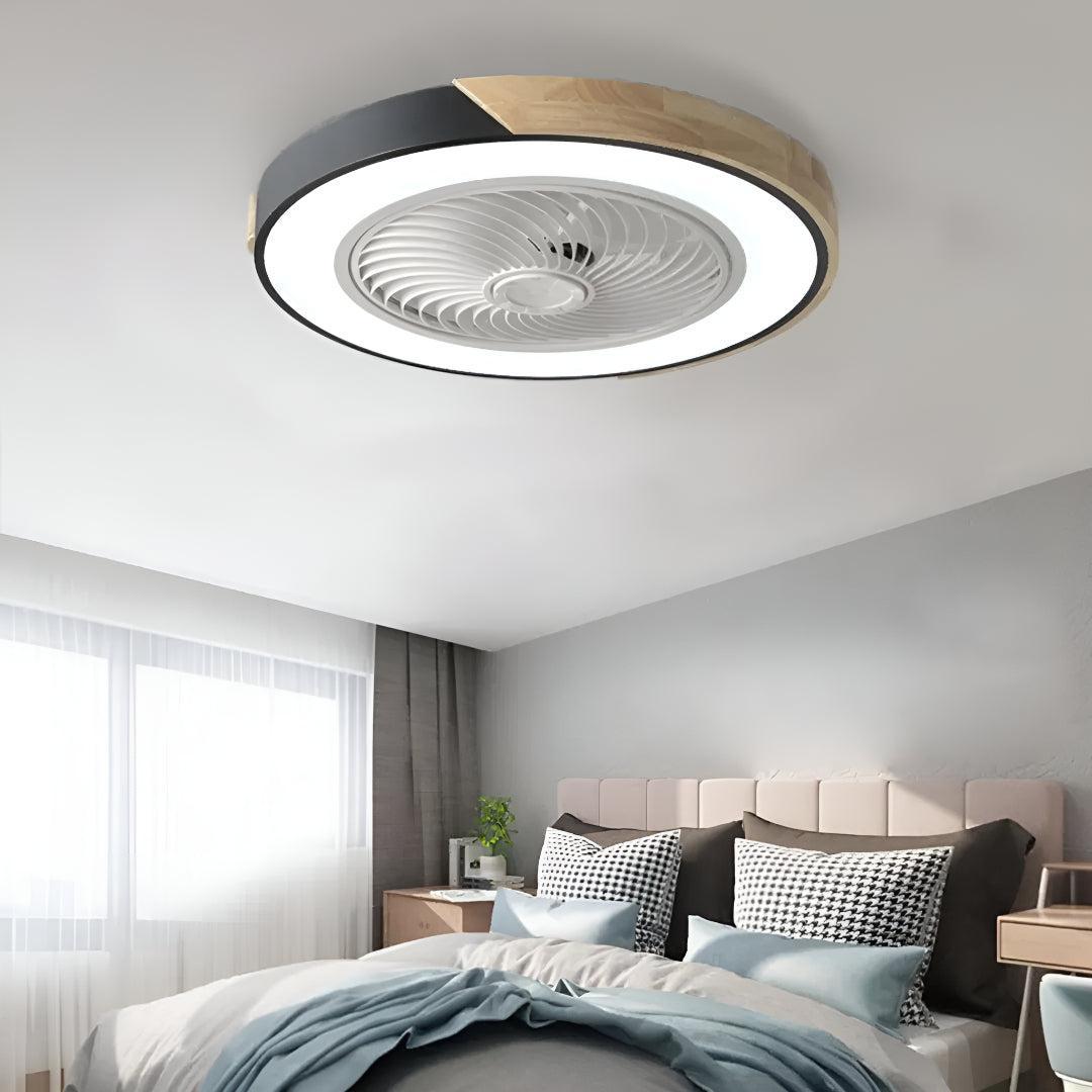 Bladeless Semi Flush Ceiling Fan With Light And Remote Control
