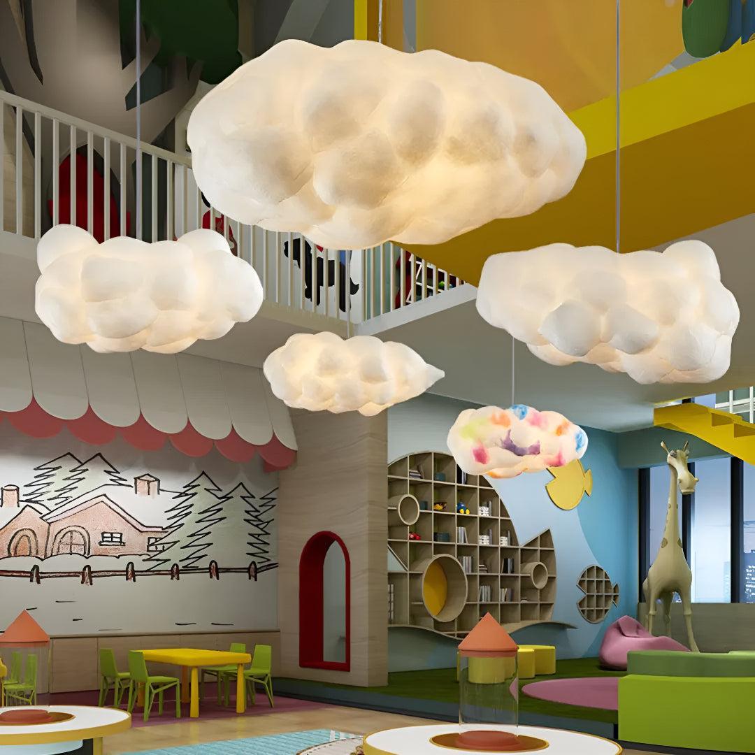 Cloud Shaped Pendant Light For Nursery And Kindergarten