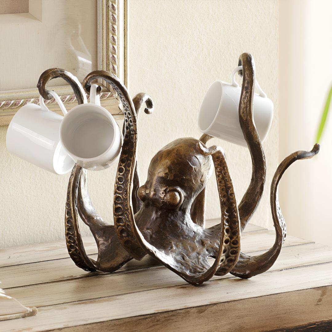 Coffee Mug Holder Tree For Kitchen Benchtop With Octopus Design