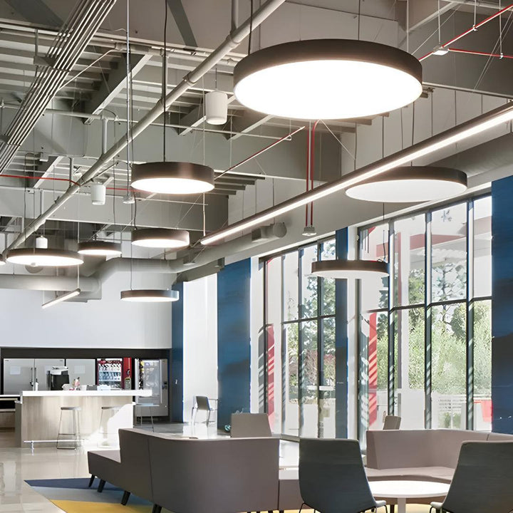 Commercial Round Pendant Lighting For Office And Gym Workspaces