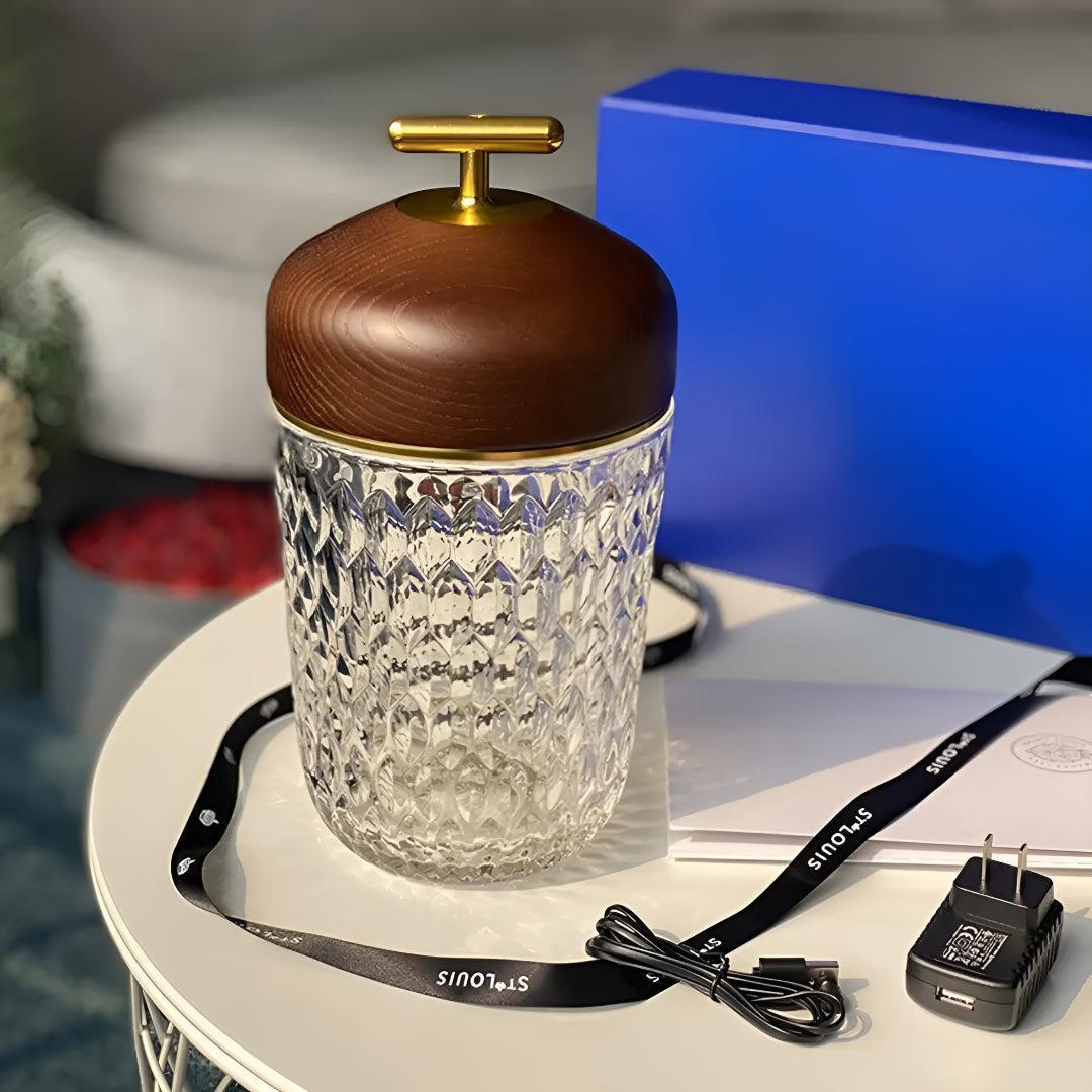 Cordless Portable Table Lamp With Crystal Design