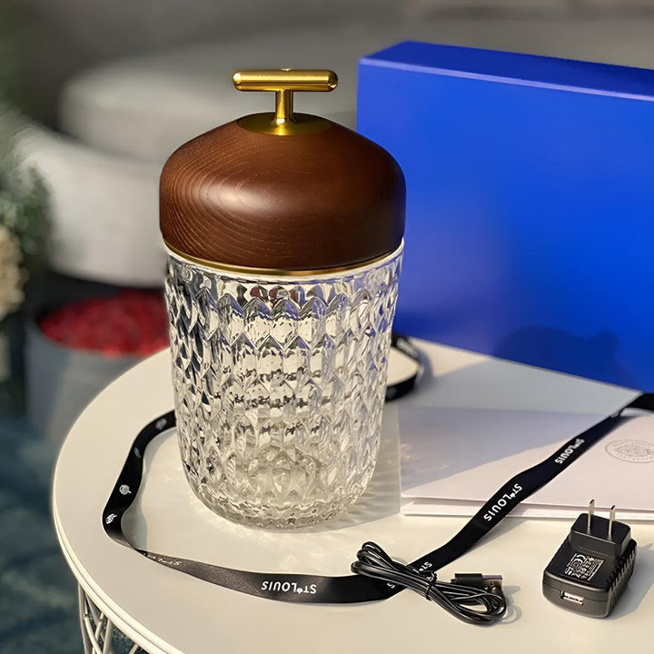 Cordless Portable Table Lamp With Crystal Design