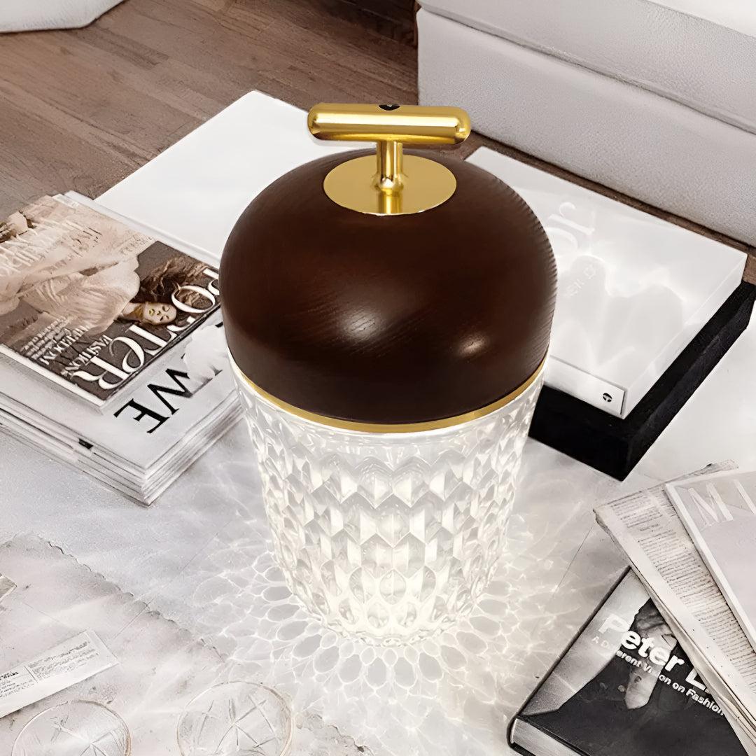 Cordless Portable Table Lamp With Crystal Design