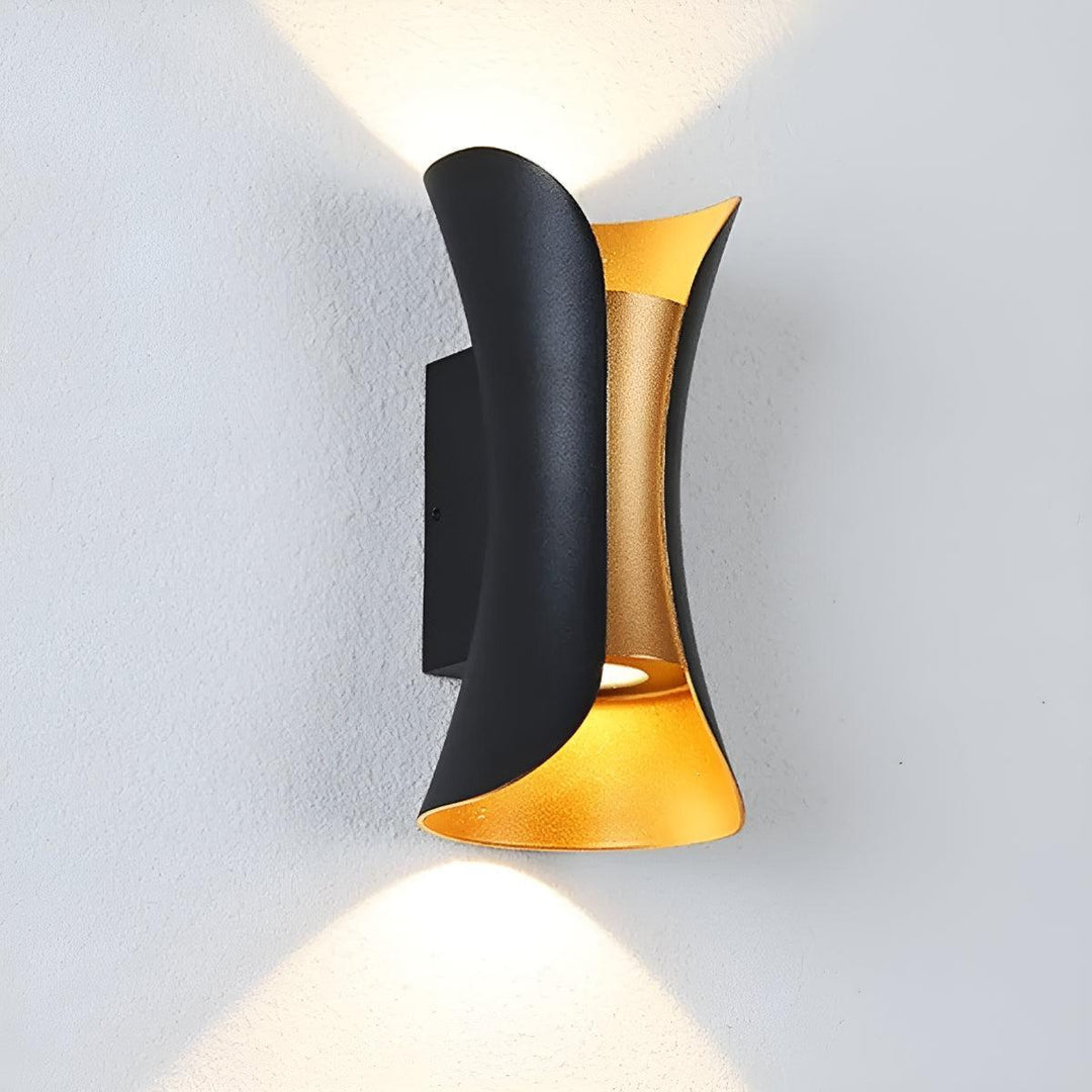 Curved Outdoor Wall Light with Up Down Lighting Design