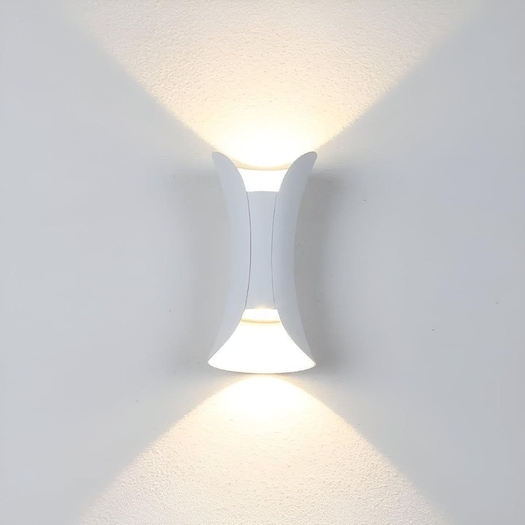 Curved Outdoor Wall Light with Up Down Lighting Design