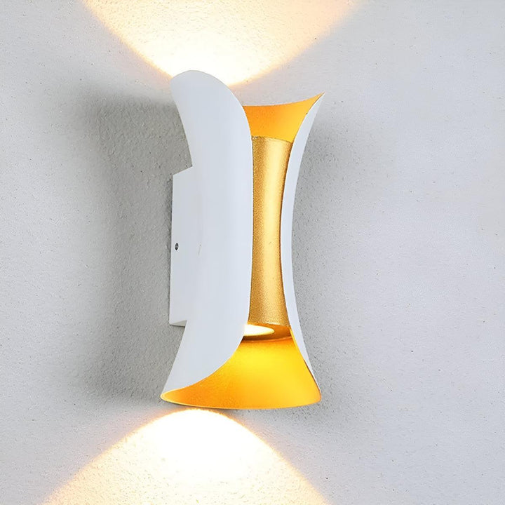 Curved Outdoor Wall Light with Up Down Lighting Design
