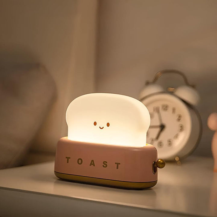 Cute Toaster Table Desk Lamp With Adjustable Brightness