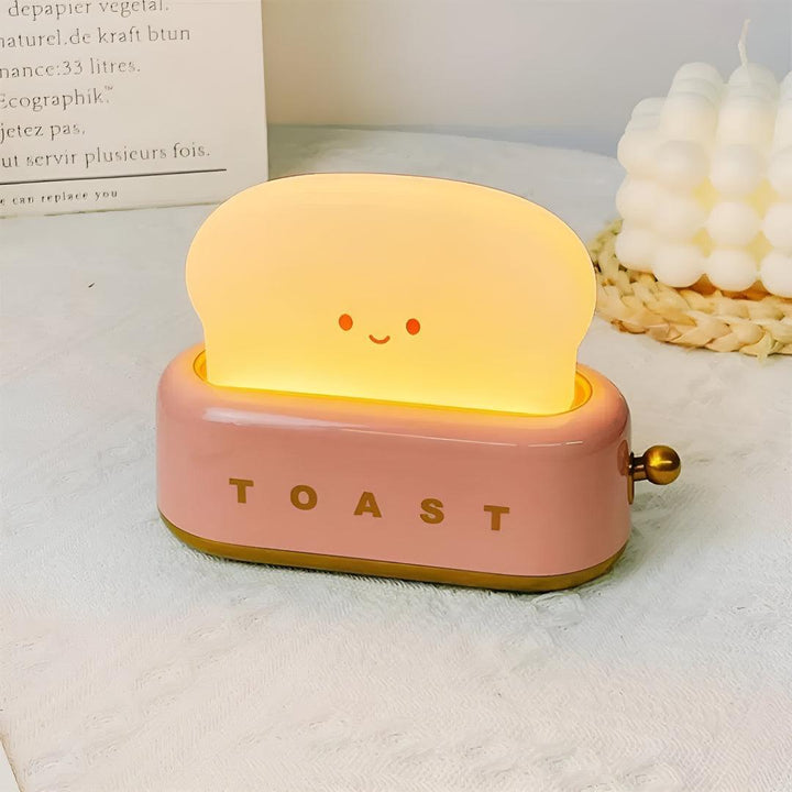 Cute Toaster Table Desk Lamp With Adjustable Brightness