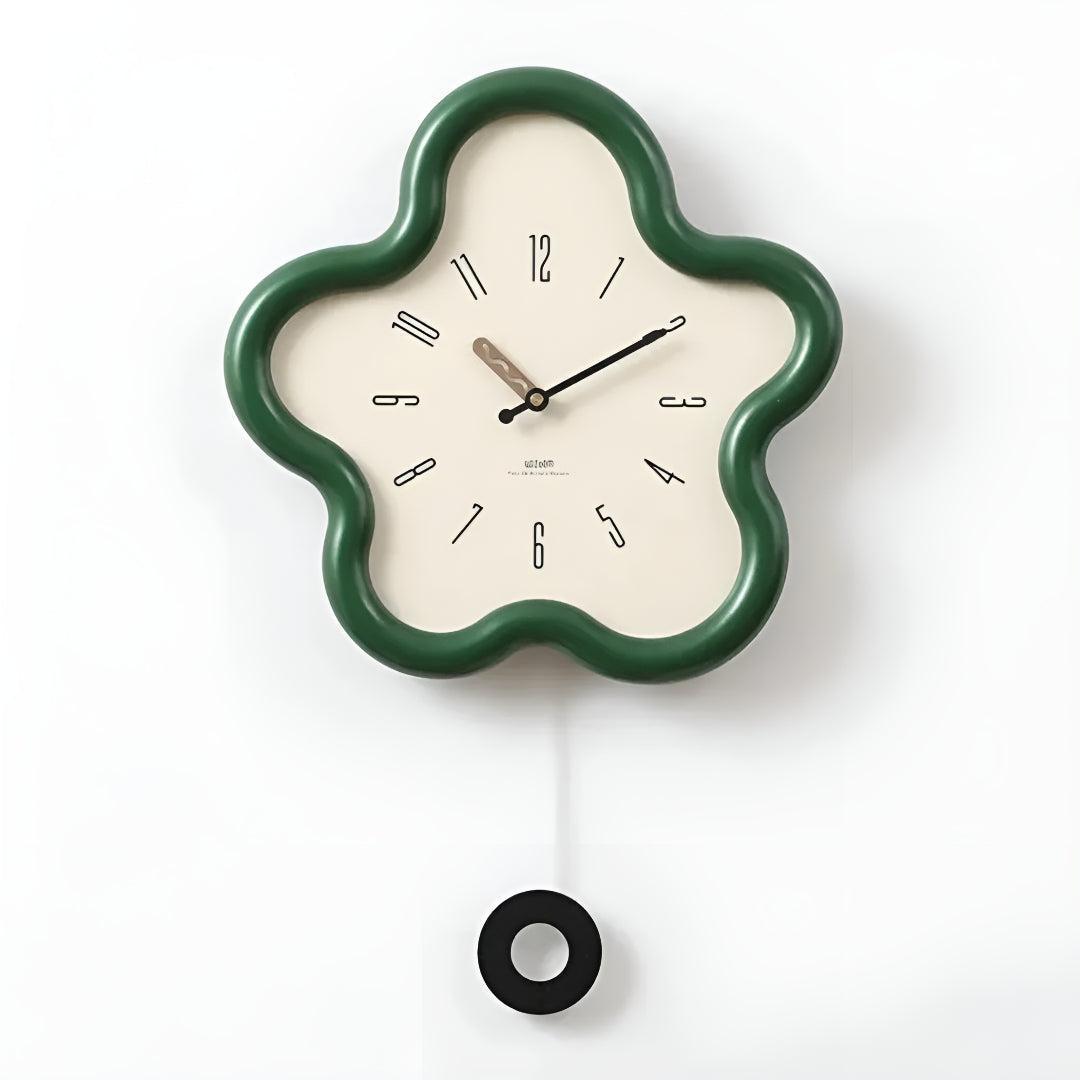 Decorative Flower Wall Clock With Silent Pendulum