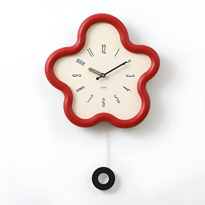 Decorative Flower Wall Clock With Silent Pendulum
