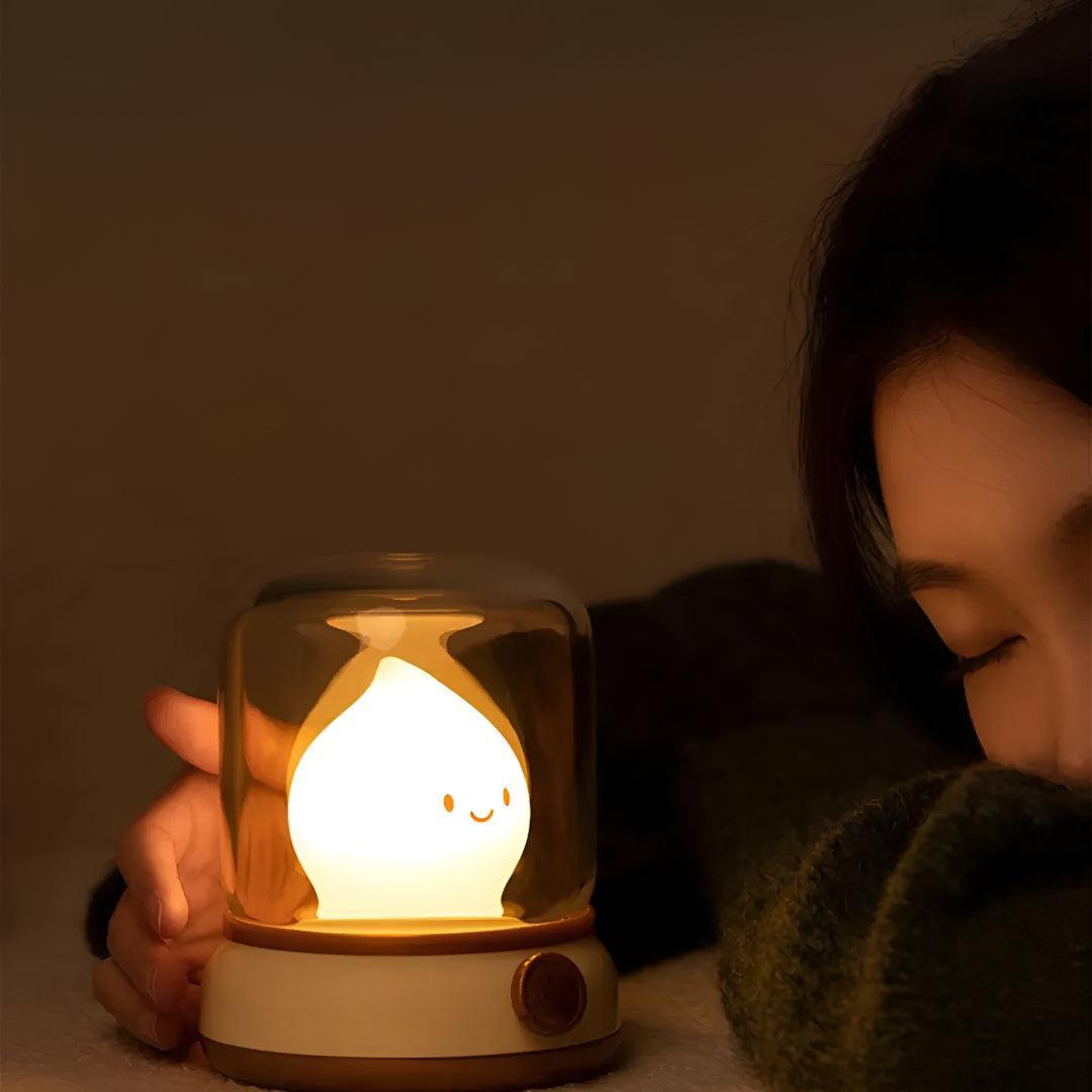 Dimmable Flame Night Light Bedside Lamp With Adjustable Brightness