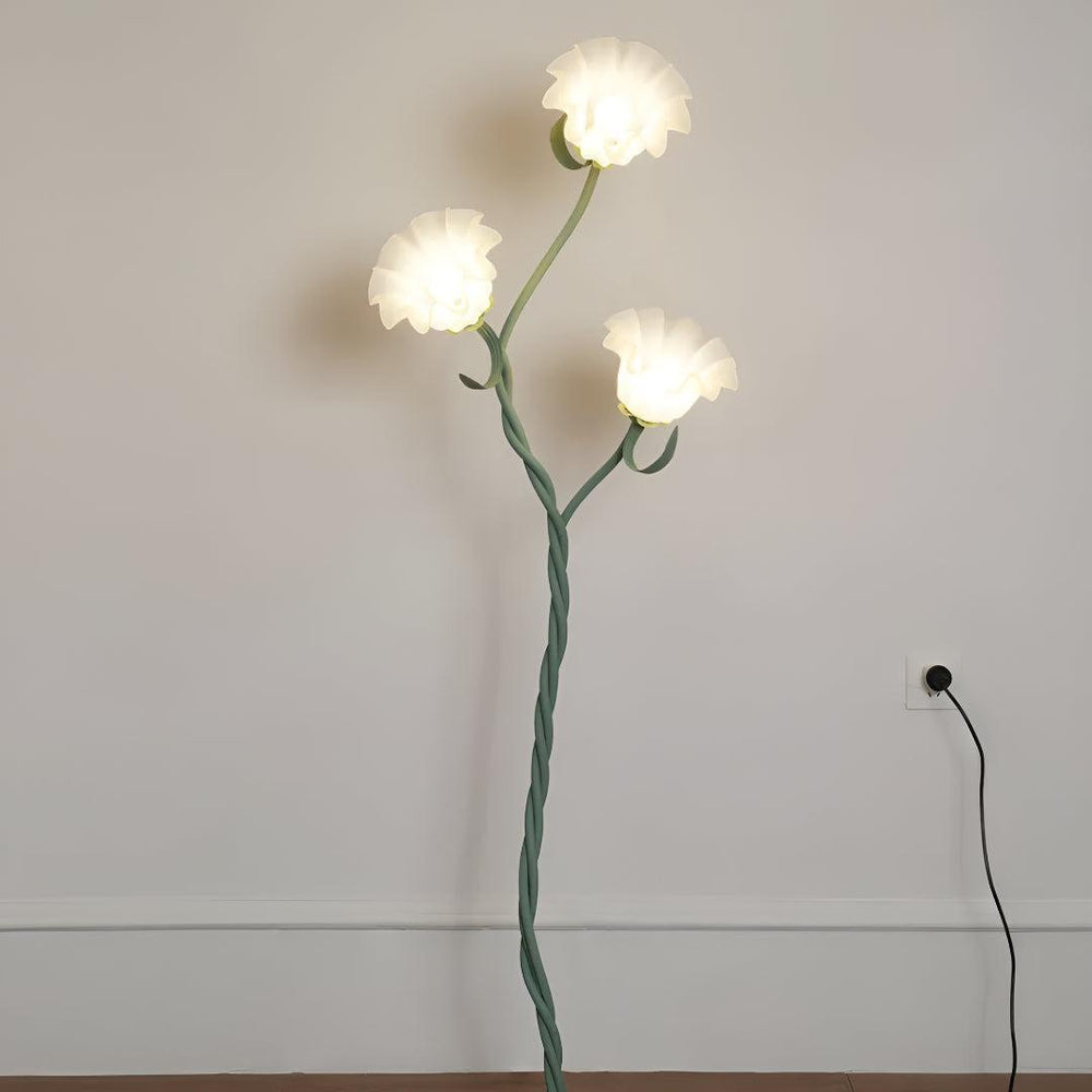 Dual Floral Floor Lamp With Calla Flower Design