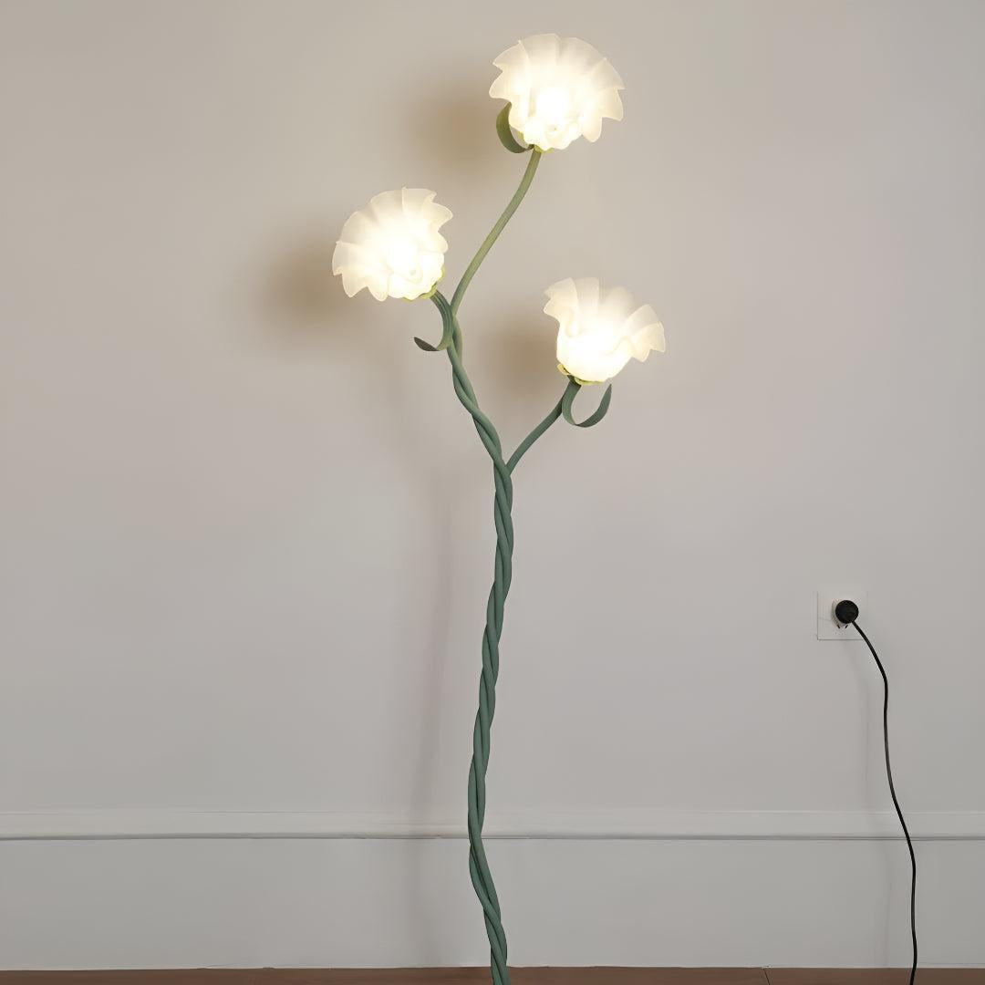 Dual Floral Floor Lamp With Calla Flower Design