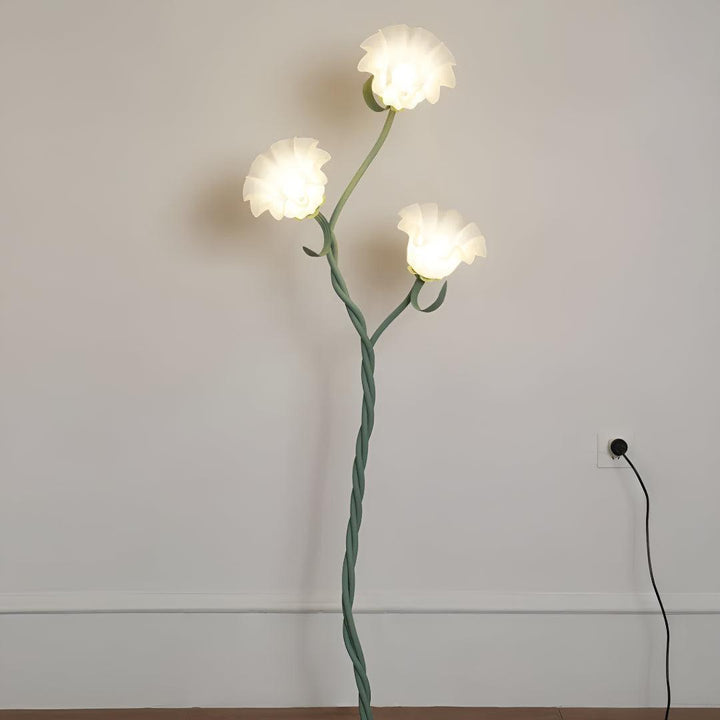 Dual Floral Floor Lamp With Calla Flower Design