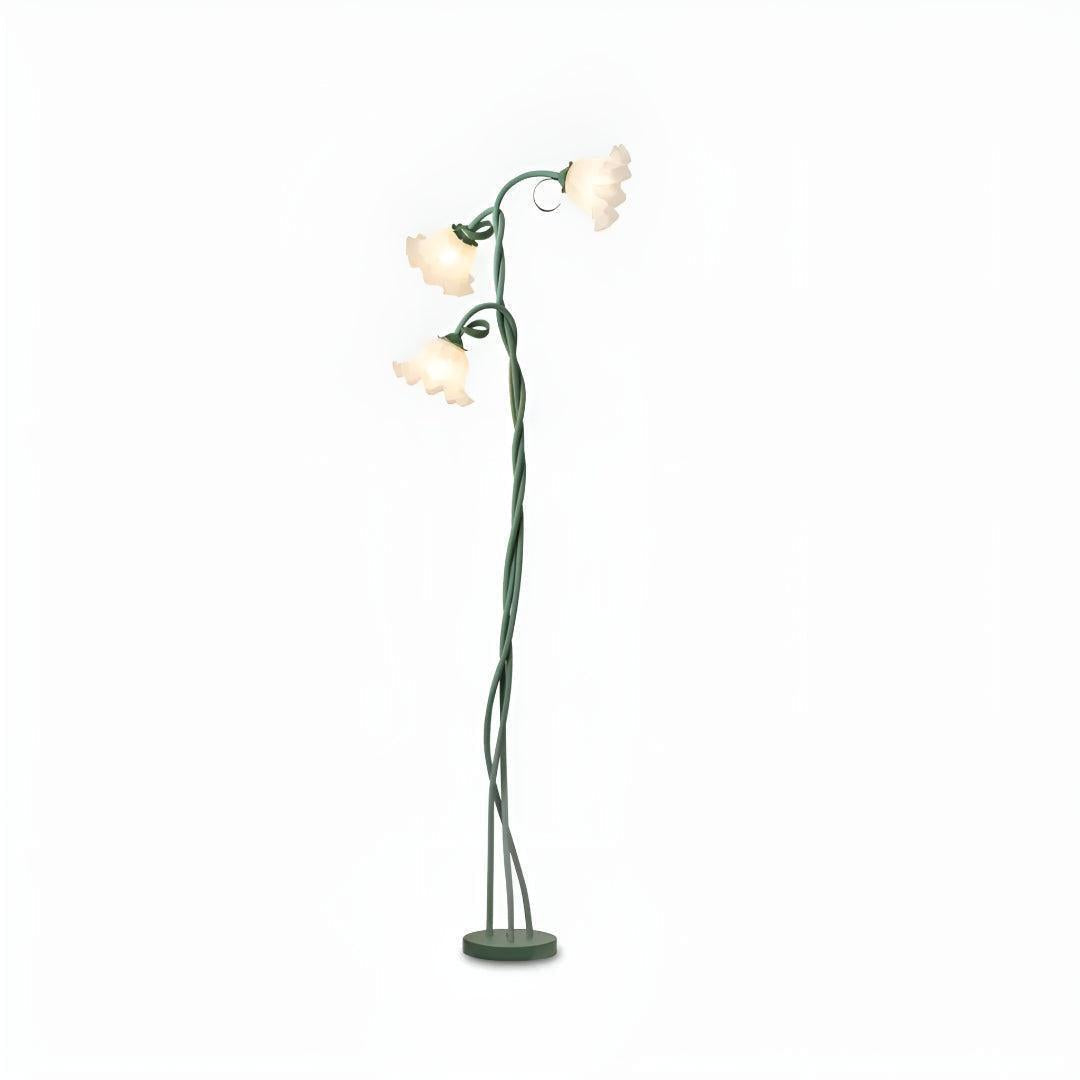 Dual Floral Floor Lamp With Calla Flower Design