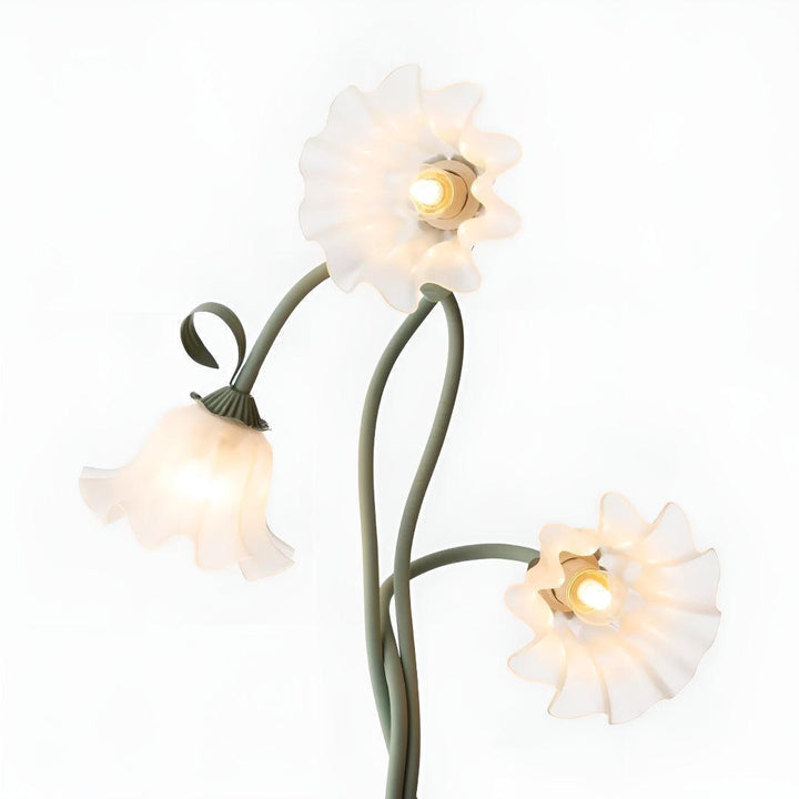 Dual Floral Floor Lamp With Calla Flower Design