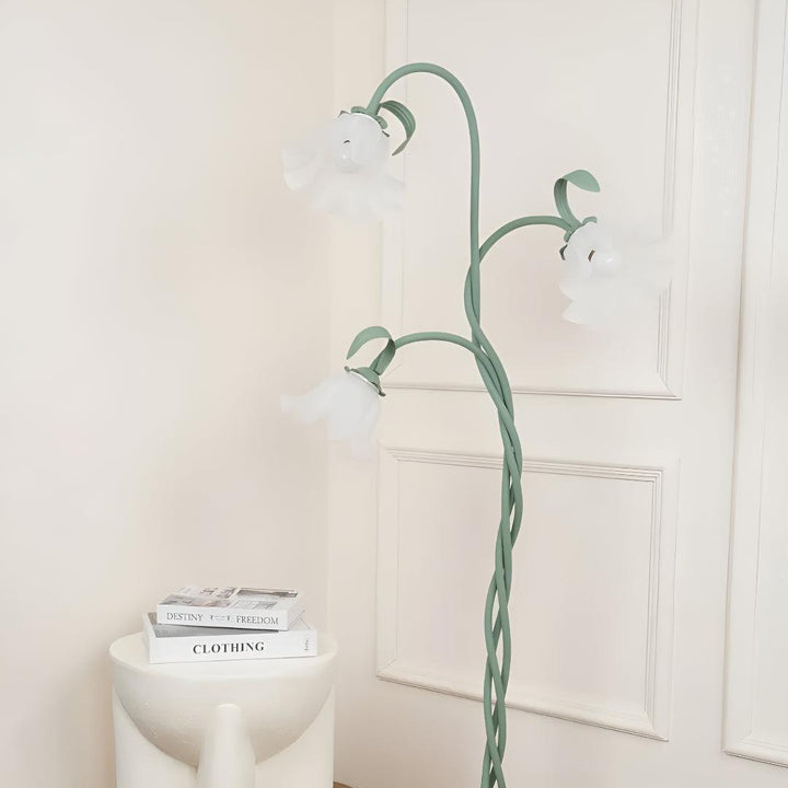 Dual Floral Floor Lamp With Calla Flower Design