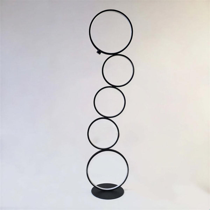 Floor Lamp With Geometric Multi Ring Design And Ambient Lighting