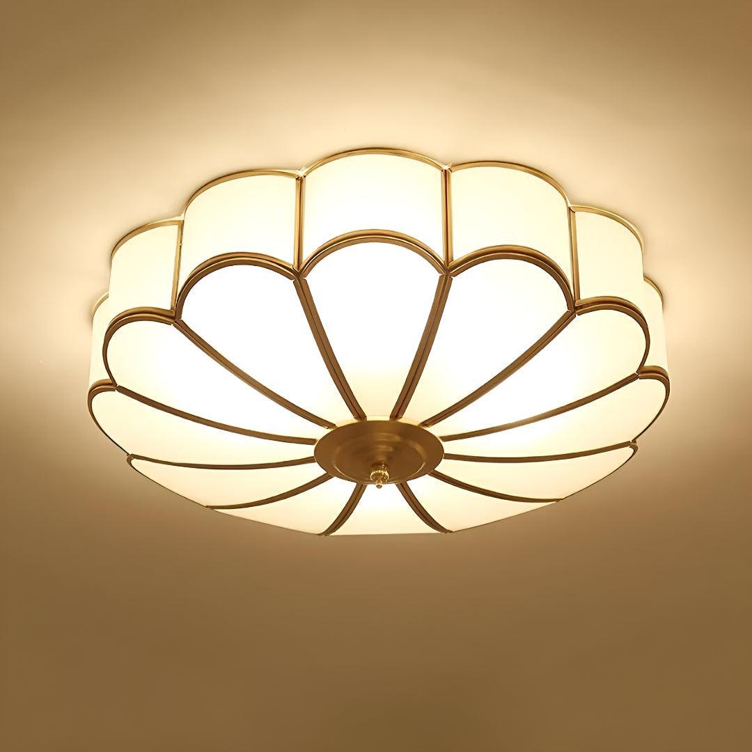 Flower Shaped Art Deco Flush Mount Ceiling Light Fixture