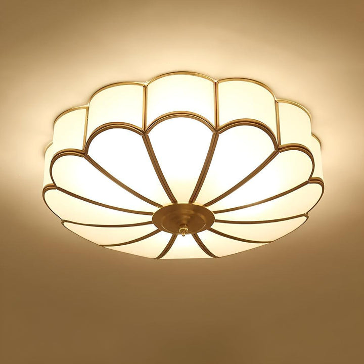 Flower Shaped Art Deco Flush Mount Ceiling Light Fixture