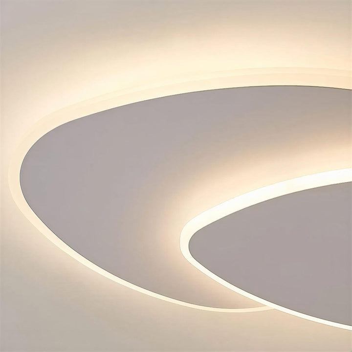 Flush Mount Ceiling Light Fixture With Geometric Double Layered Design