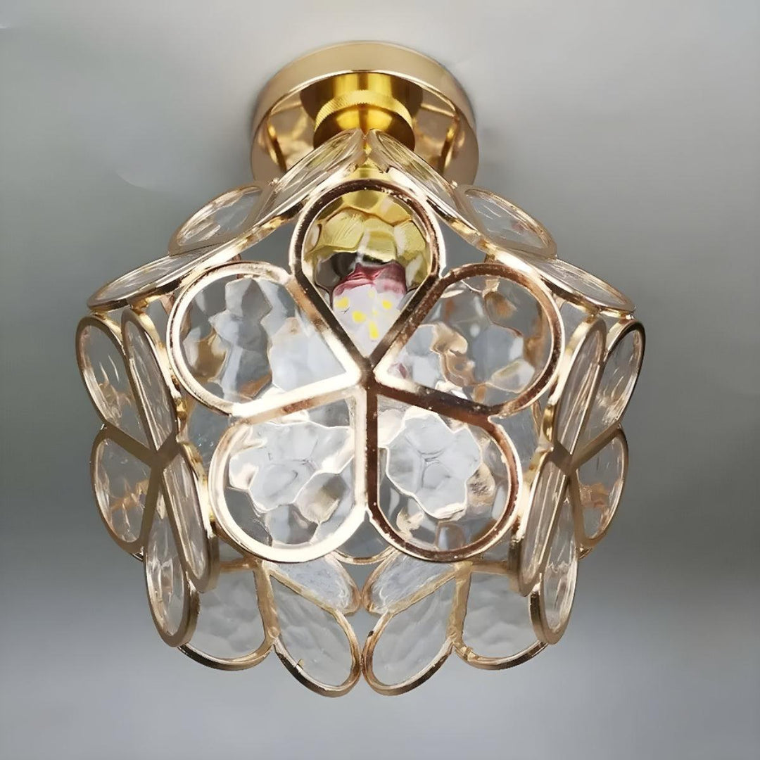 Flush Mount Ceiling Light With Floral Style Design