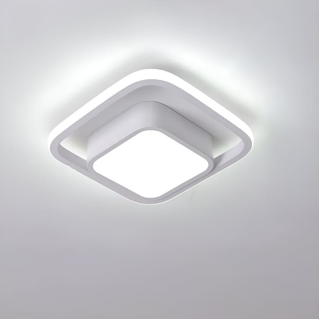 Geometric Flush Mount Ceiling Light Fixture With Double Ring Style