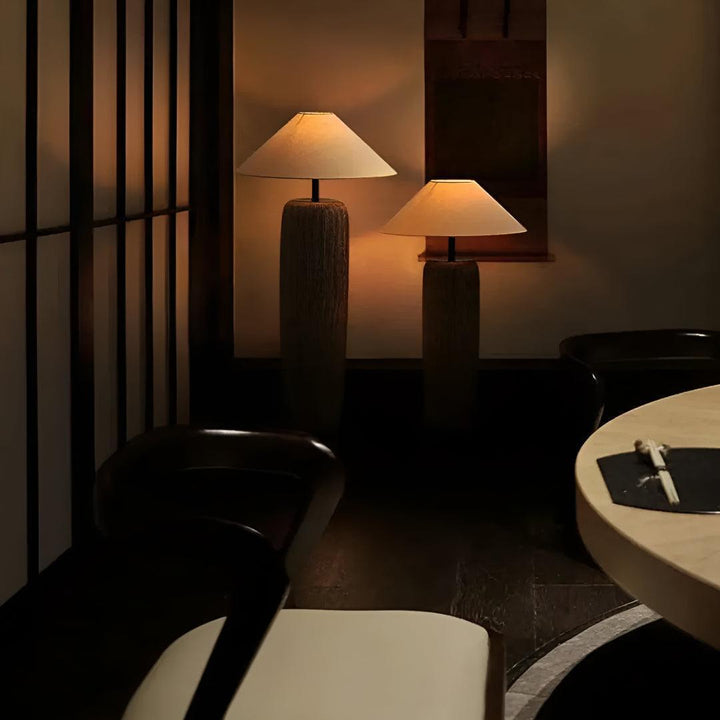 Japanese Floor Lamp For Living Room Ambience With Fabric Shade