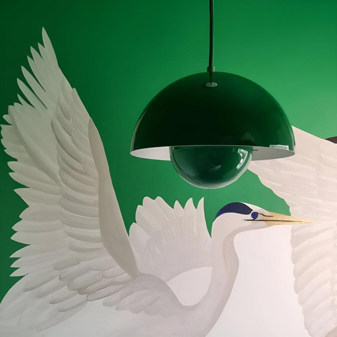 Mid Century Pendant Light With Geometric Dome Shades