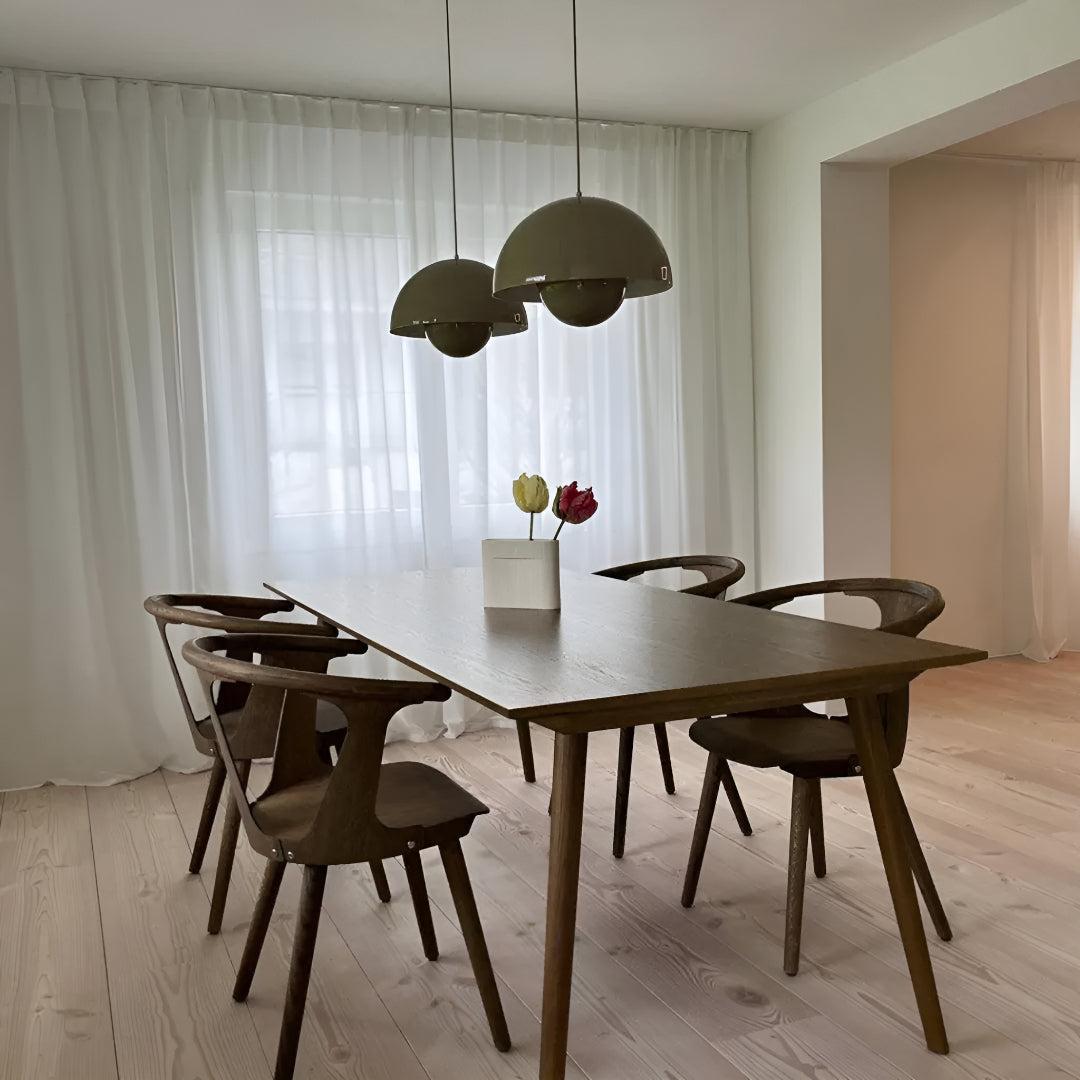 Mid Century Pendant Light With Geometric Dome Shades