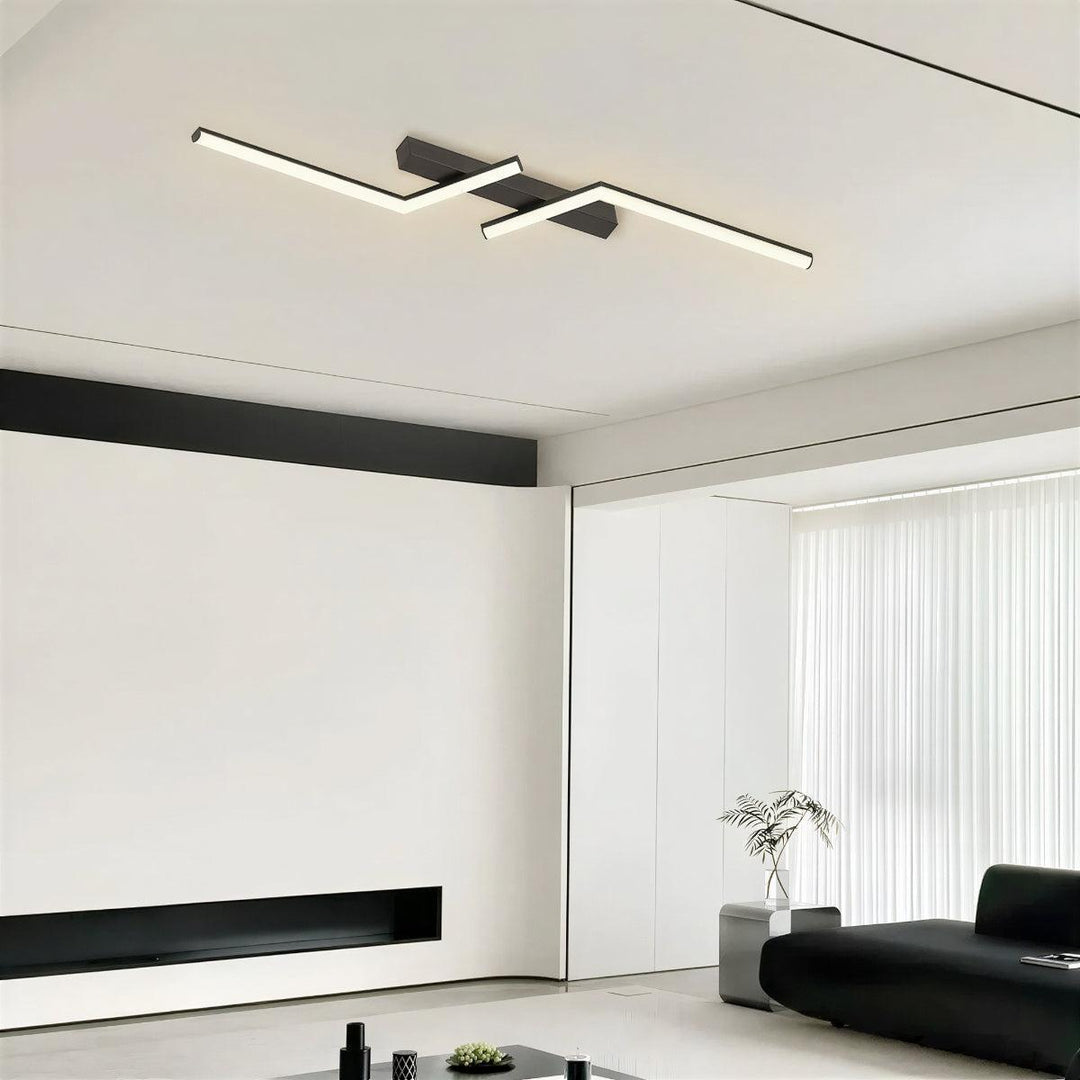 Minimalist Modern Linear Strip Angled Ceiling Light With Flush Mount Design