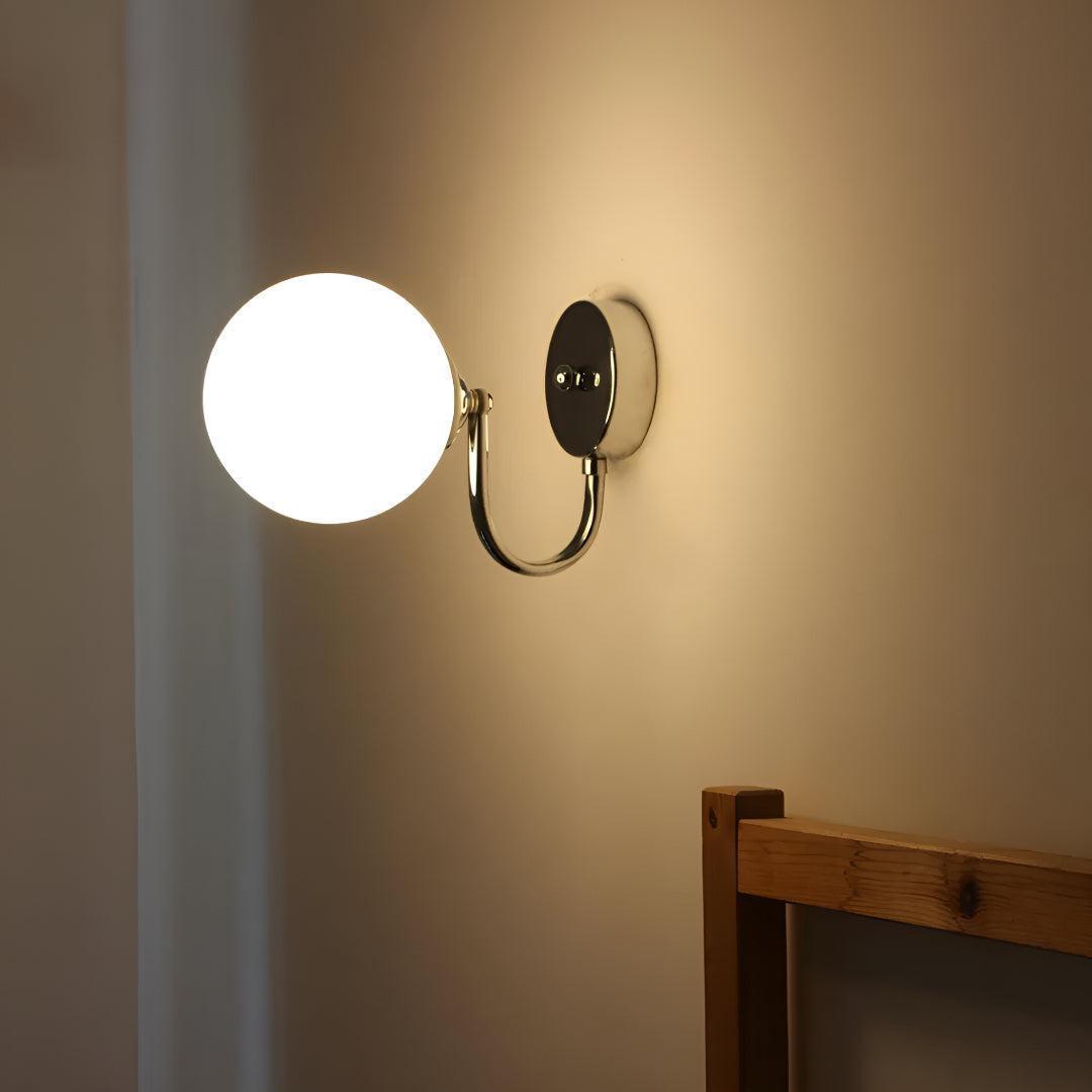 Minimalist Wall Light With Mid Century Globe Design