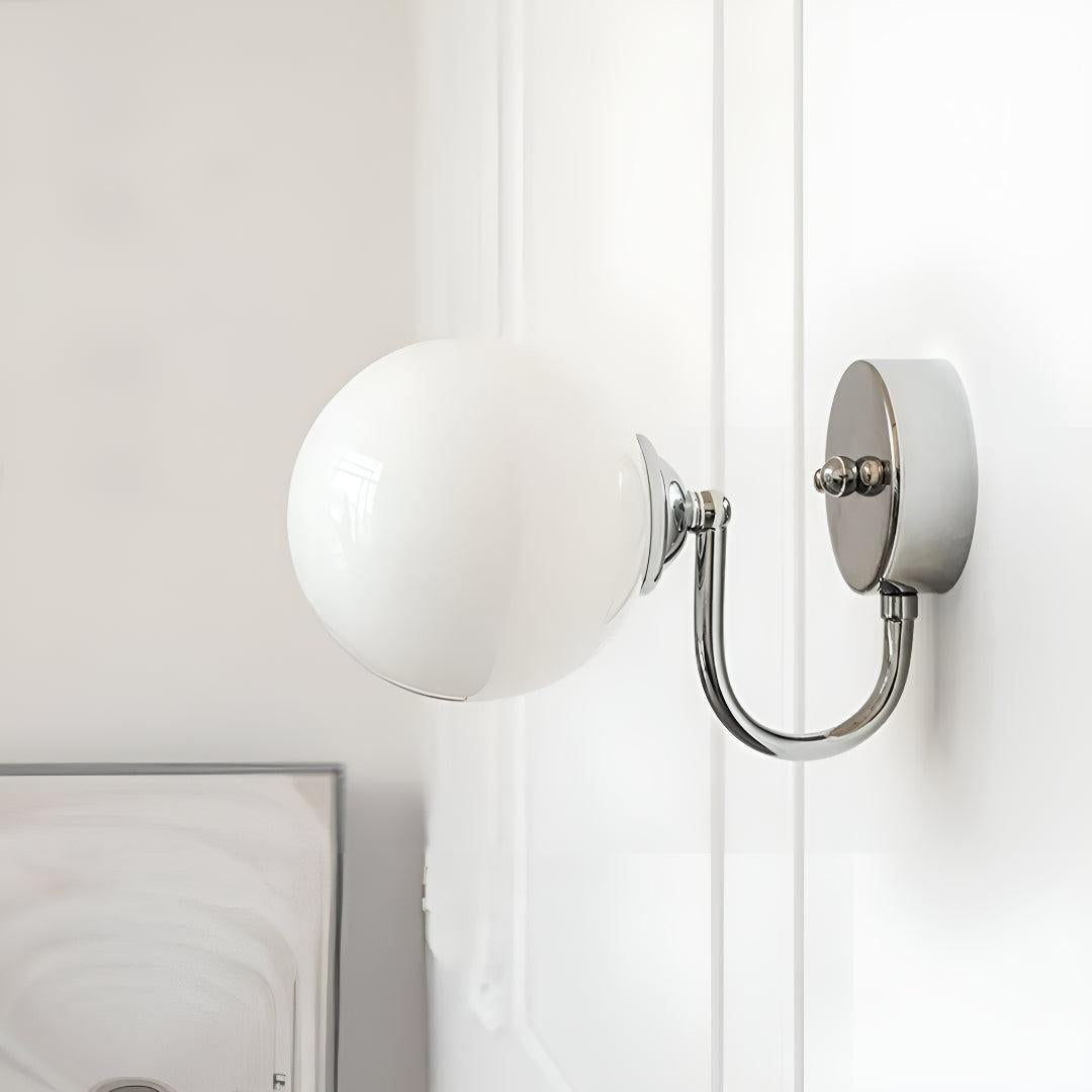 Minimalist Wall Light With Mid Century Globe Design