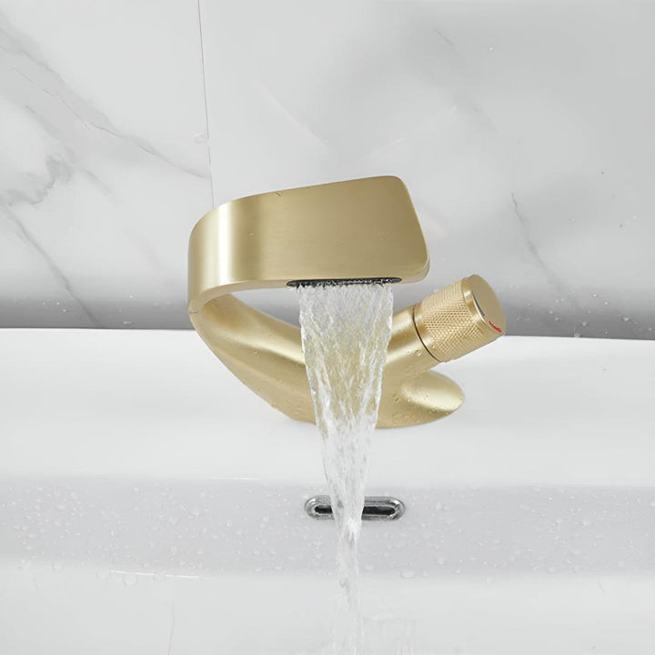 Modern Bathroom Basin Mixer Tap With Single Dial Control