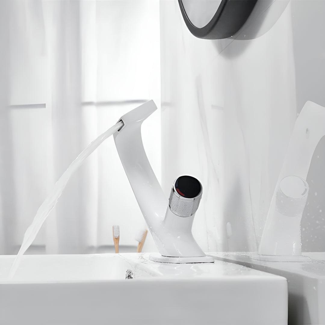 Modern Bathroom Basin Mixer Tap With Single Dial Control