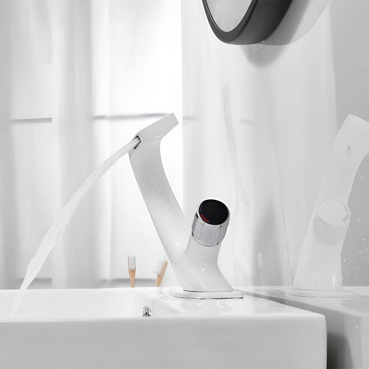 Modern Bathroom Basin Mixer Tap With Single Dial Control