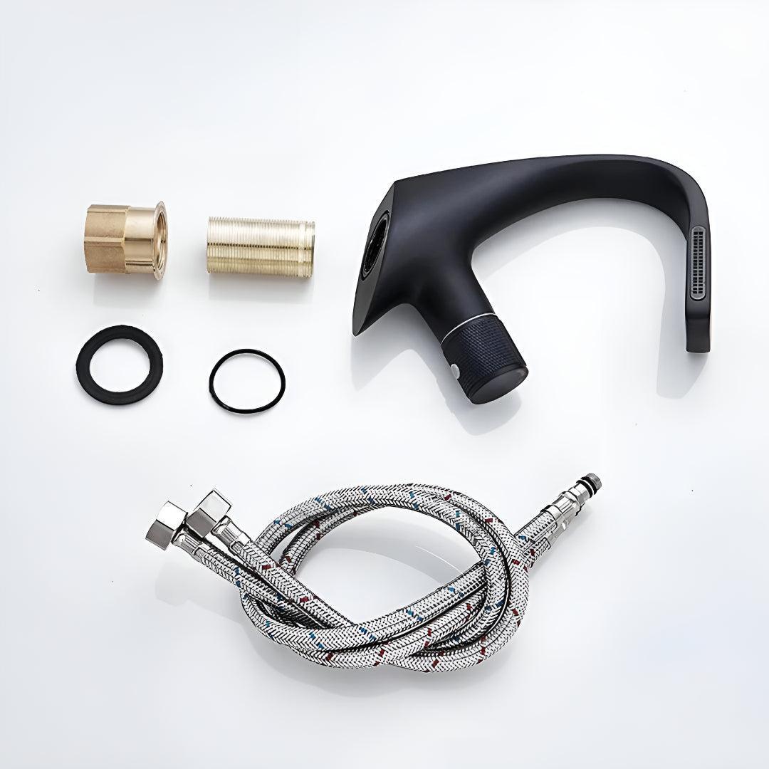 Modern Bathroom Basin Mixer Tap With Single Dial Control