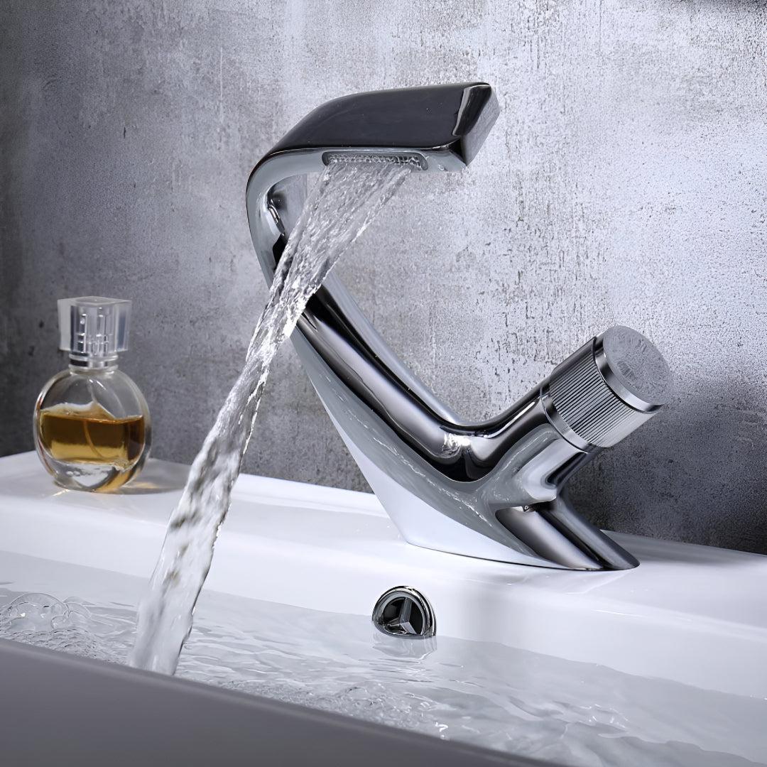 Modern Bathroom Basin Mixer Tap With Single Dial Control