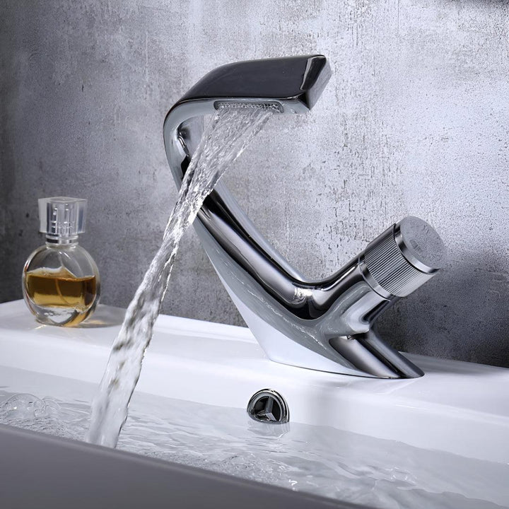 Modern Bathroom Basin Mixer Tap With Single Dial Control