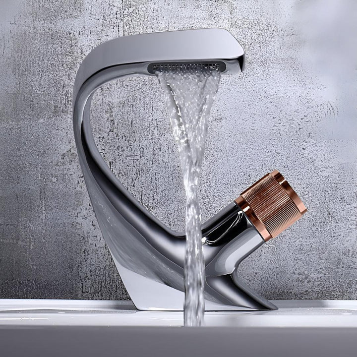 Modern Bathroom Basin Mixer Tap With Single Dial Control
