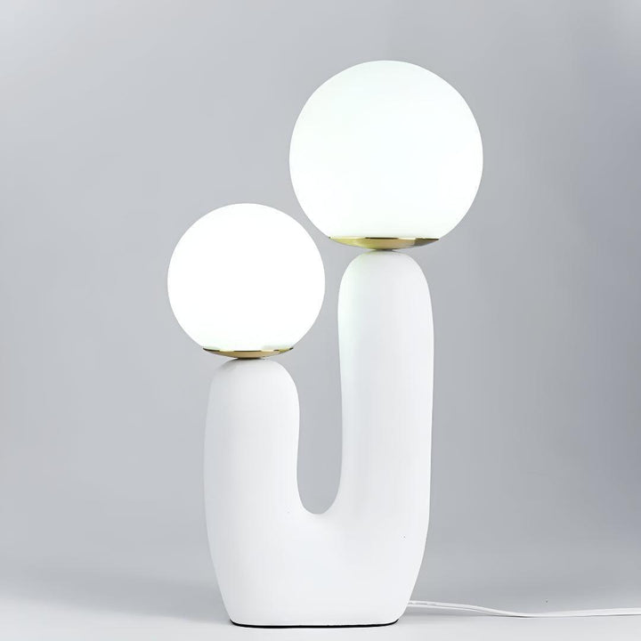 Modern Bedside Table Lamp With Sculptural Double Globe Design