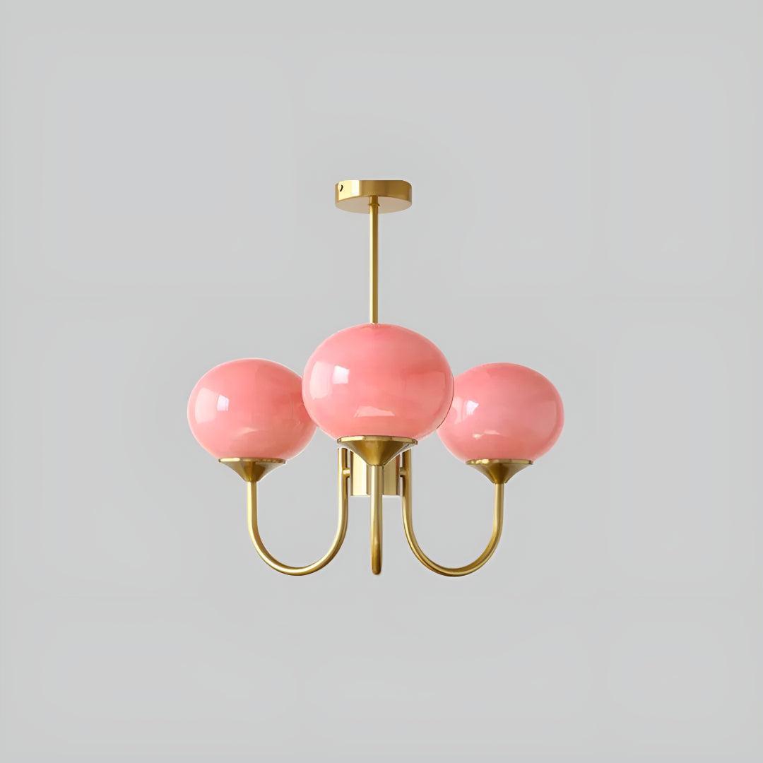 Modern Chandelier Hanging Light Fixtures With Marshmallow Globe Shades