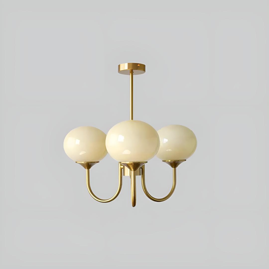 Modern Chandelier Hanging Light Fixtures With Marshmallow Globe Shades