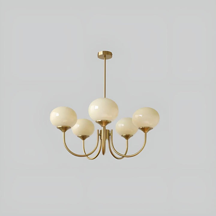 Modern Chandelier Hanging Light Fixtures With Marshmallow Globe Shades