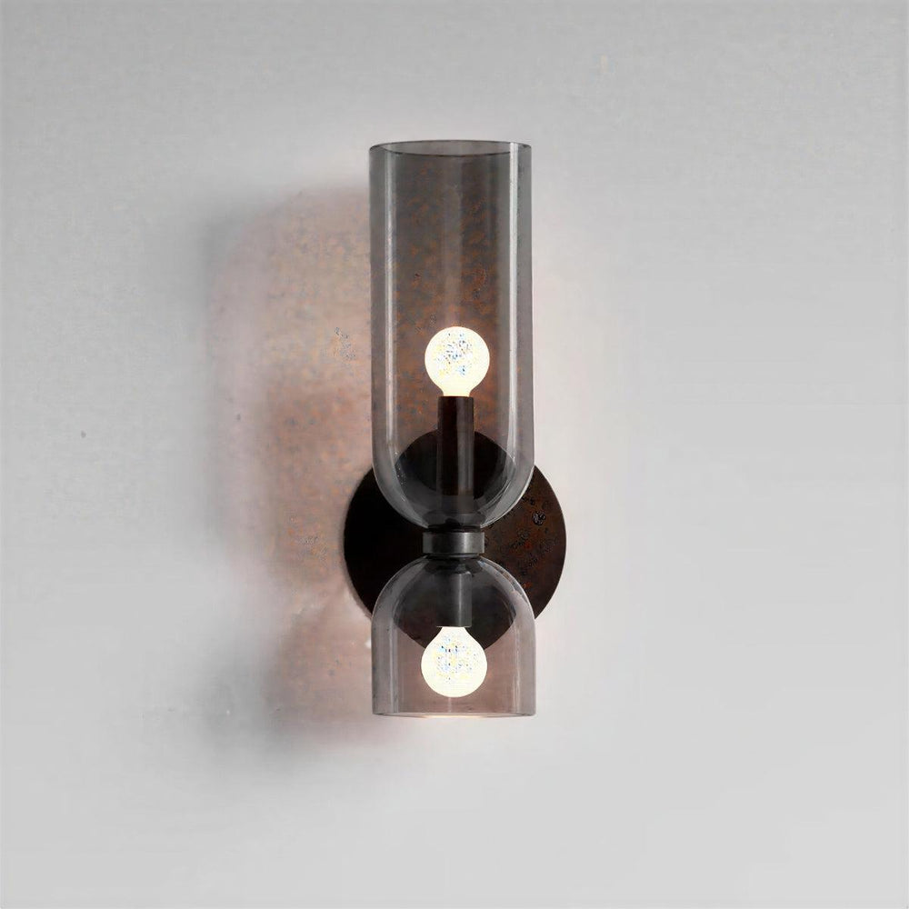 Modern Cylindrical Lighting Wall Light Sconce With Dual Shades