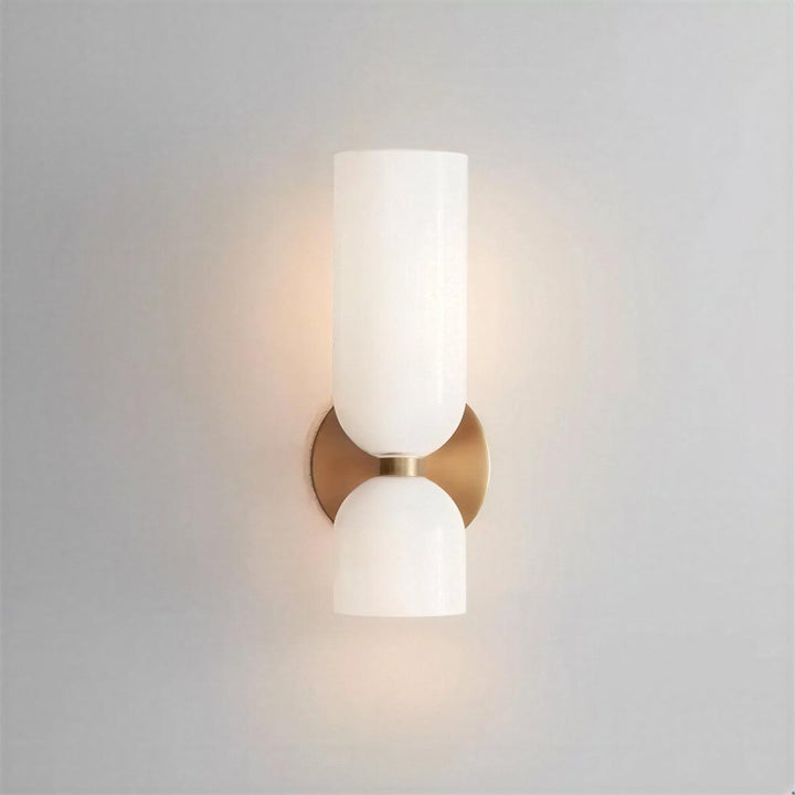 Modern Cylindrical Lighting Wall Light Sconce With Dual Shades